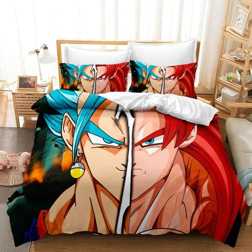 Dragon Ball Print Bedding Sets, Anime Comforter Cover Super Saiyan Goku