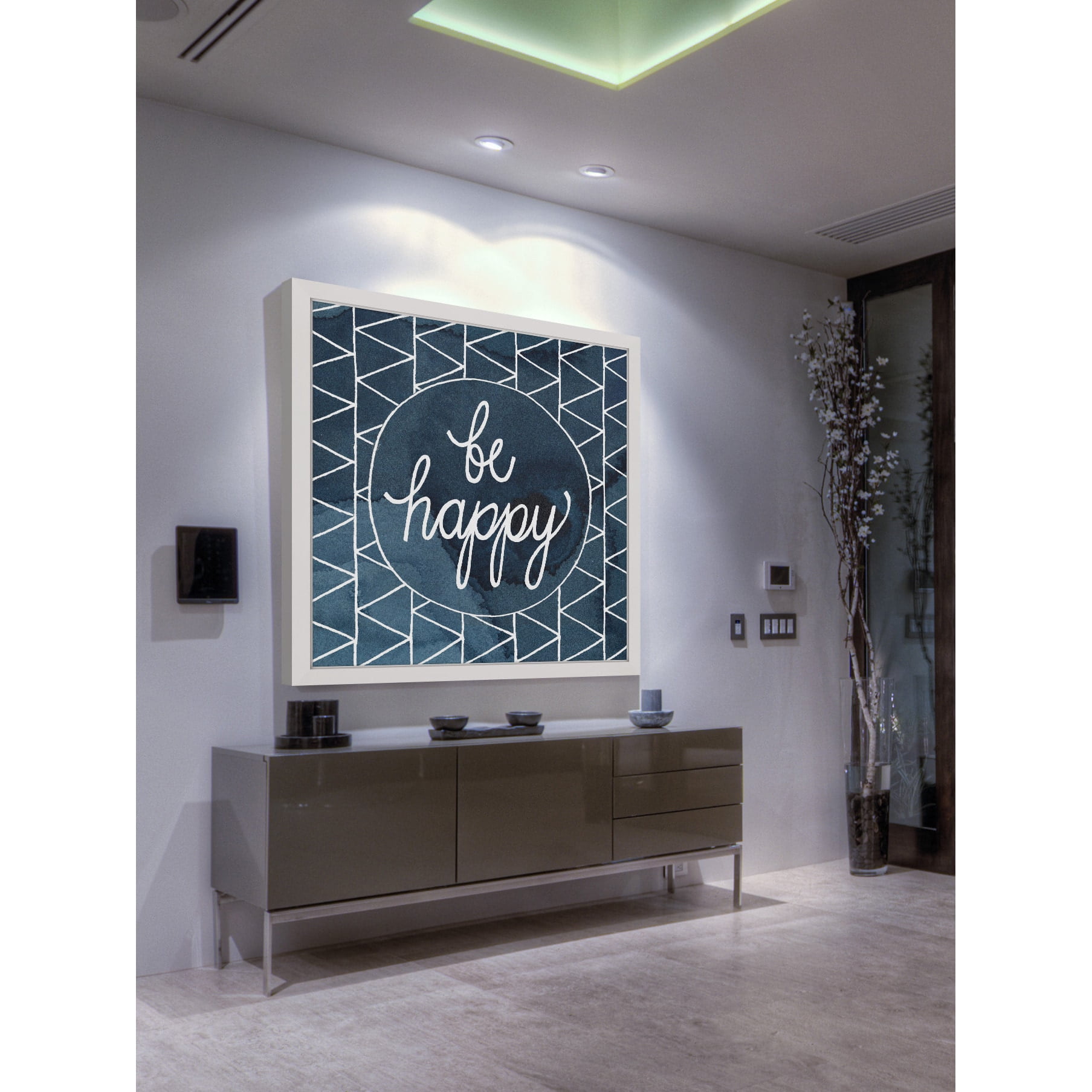 Marmont Hill "Be Happy Circle" Framed Painting Print