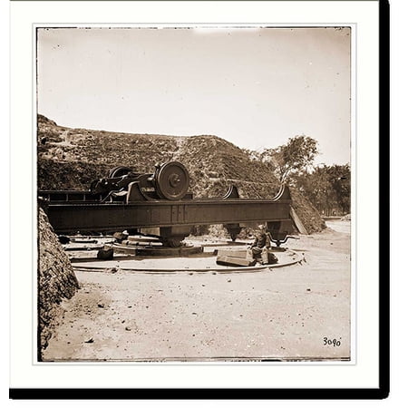 Historic Print, Charleston South Carolina. Wrecked carriage of Blakely gun on Battery, 18" x 24"