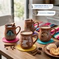 thumbnail image 4 of Juego de 4 Tazas de Café y Té de Cerámica 450 ml Color Café Chefmaker Raices para Fiestas Patrias, 4 of 10