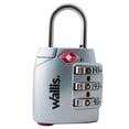 thumbnail image 1 of Candado Combinación 3 Discos TSA Plata Multiusos WALLIS A810622, 1 of 2