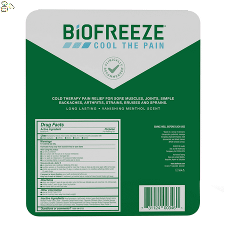 2 Packs Biofreeze Pain Reliever, 6 Ounce Pack | For Arthritis, Back Pain, Sore Muscles and Joints