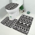 thumbnail image 2 of Black Geometric Triangle Chevron Pattern Bathroom Rugs Sets 3 Piece,Toilet Cover Set,Absorbent Non Slip Bathroom Mats Sets with U-Shaped Contour Rug Toilet Rug Set, 2 of 5