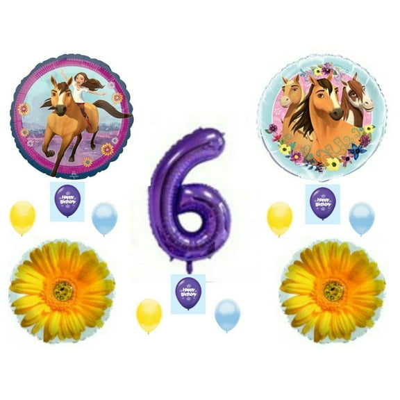 Spirit Untamed Movie 6th Birthday balloons Decoration Horses Lucky