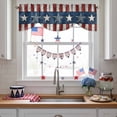 thumbnail image 3 of Independence Day Tie Up Valances Curtain, Adjustable Kitchen Metal Retro Five-Pointed Stars Wood Grain Valances for Windows Decor, Rod Pocket Short Curtains Set for Bedroom/Bathroom, 54"x18", 3 of 9