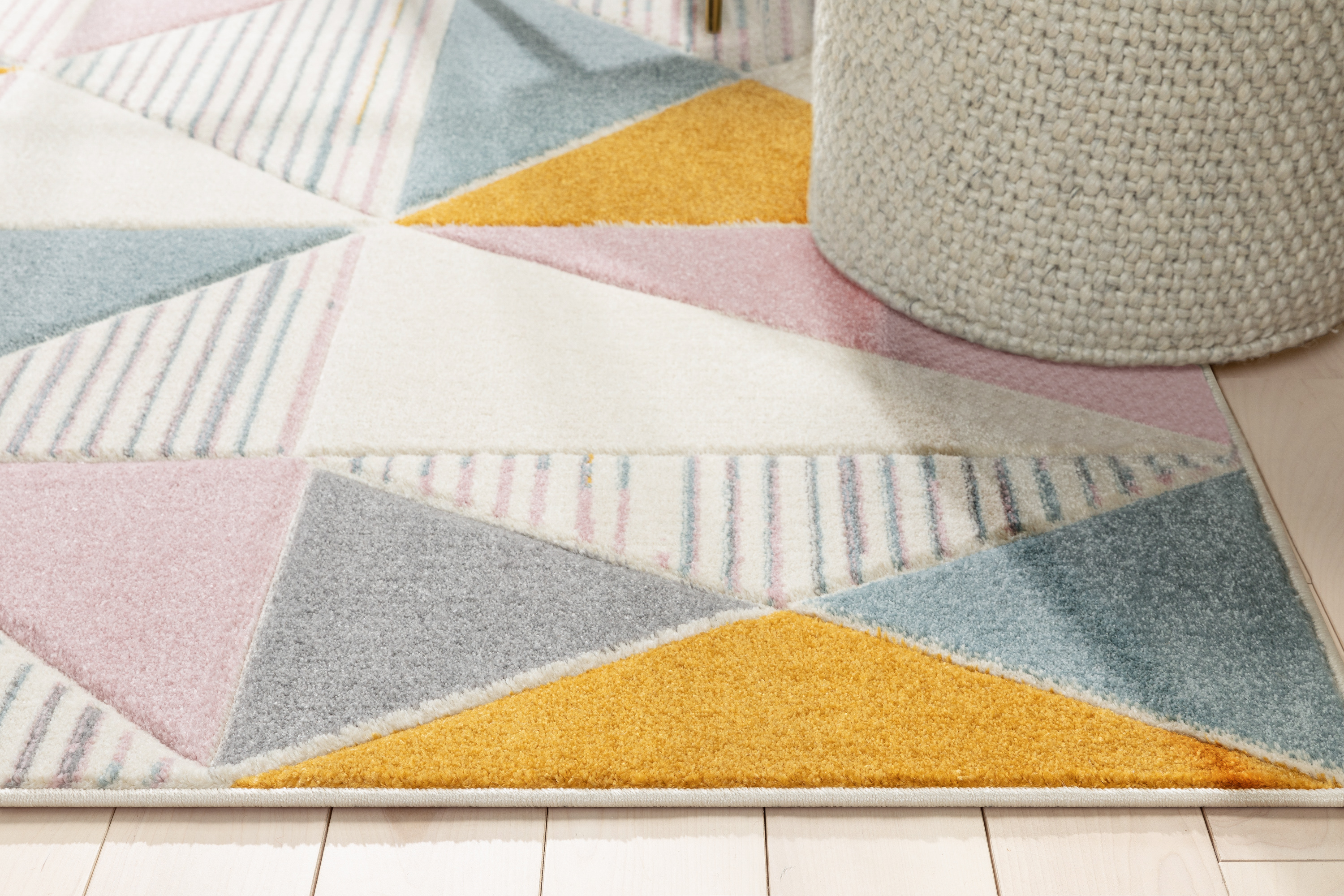 Well Woven Astrid Geometric Area Rug, 8' x 10', Dramatic High-Low Pattern, Easily Matchable Color Palette, Wood Floor Safe Backing