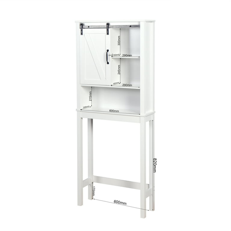 SESSLIFE Over Toilet Bathroom Organizer, Freestanding Bathroom Storage Rack  with Shelves and Doors, Over The Toilet Storage Cabinet for Small Places 