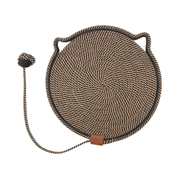 VogueV Knitted Cotton Rope Cat Pad, Anti Slip Pet Floor Mat with Creative Cat Scratch Design, Soft Washable Home Decoration Rug for Living Room Bedroom, 1 Cat Paw Pad