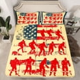 thumbnail image 2 of Homewish Ice Hockey Sports Queen Sheet Sets, Vintage American Flag Flat Sheet, Teens Kids Girls Boys Queen Fitted Sheet, Ultra Soft Bedroom Decor, 4 Pieces, 2 of 7