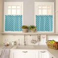 thumbnail image 4 of Moroccan Kitchen Curtains and Valances Set, Turquoise Geometric Rod Pocket Window Valance 18 Inch Farmhouse Abstract Modern Window Curtain Panels for Living Room Bedroom Laundry, 27.5x24in, 3 Pieces, 4 of 6