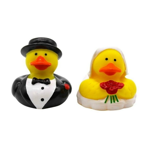 2" Bride and Groom Rubber Ducks (Dozen)