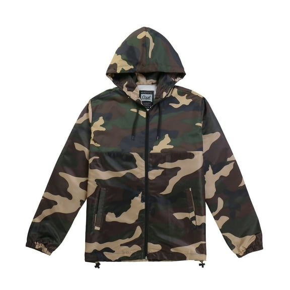 YUBIKWETE Men's Full Zip Camo Windbreaker Jacket, Sizes S-3XL