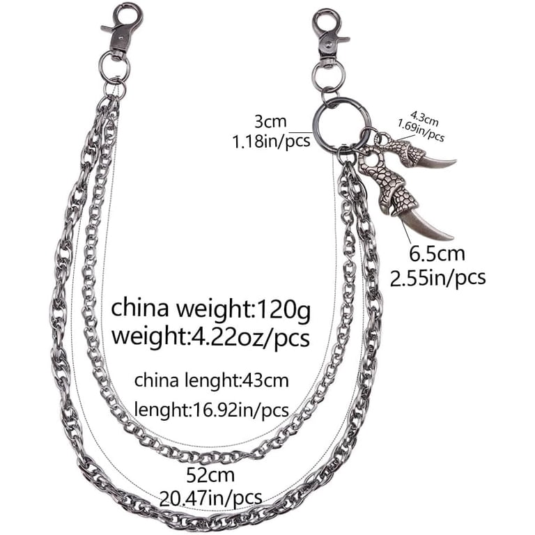 UQTUKO 6 Stück Jeans Ketten, Hosenkette Set Punk Damen Hosenkette Rock