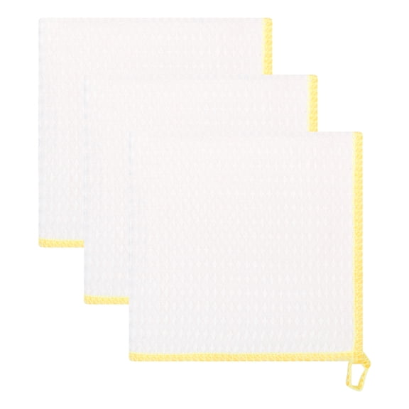 Unique Bargains Wood Fiber Cleaning Cloth Yellow 12" x 12"