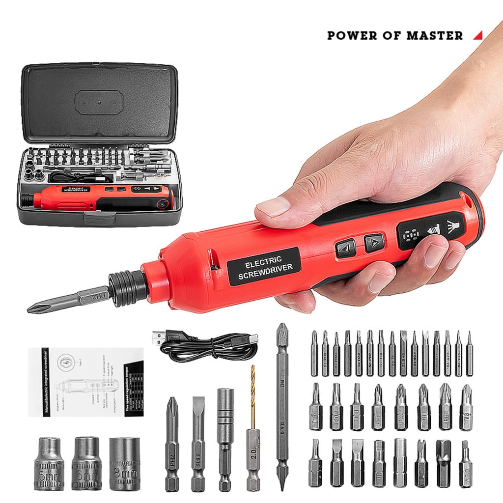 Compact USB Rechargeable Electric Cordless Screwdriver 3.6V 20Nm Adjustable Torque Home Improvement Repair Tool Set