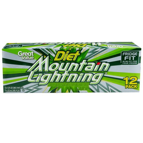 Great value mountain lightning diet citrus flavored soda 12 fl oz 12