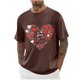 thumbnail image 5 of Camisas de Manga Larga para Hombres Imprimir Casual Cuello Redondo Blusa de Manga Corta, Camisas de Lino para Hombres, 5 of 8