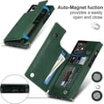 thumbnail image 5 of Crossbody Wallet Case for iPhone 12/iPhone 12 Pro 6.1 inch, Kickstand with Adjustable Removable Lanyard Neck Strap Case Card Holder Case Shockproof Cover Magnetic Clasp Cover Flip Case -Green, 5 of 14