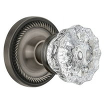 Nostalgic Warehouse Ropcry_Psg_238_Nk Crystal Solid Brass Passage Door Knob Set - Grey