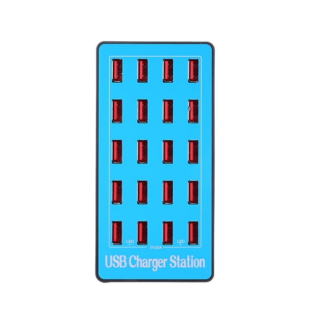 Cargador Irfora Cargador inteligente USB con adaptador de alimentación de 20 puertos de la estación de carga de compatibilidad universal para uso familiar y de oficina Irfora Cargador