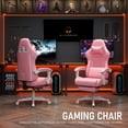 thumbnail image 3 of UIVJGAG Gaming Chair, Computer Office Chair with Footrest, Linkage Armrests and Lumbar Support, High Back Ergonomic Gamer Chairs for Adults, Black PU Leather, 3 of 7