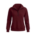 thumbnail image 6 of Luvrsol Sweatshirt for Women Solid Sports Lapel Hoodless Top Loose with Zipper Lapel Pocket S-2XL, 6 of 6