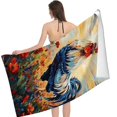 thumbnail image 2 of PHYHOO Flowers Sand Free Microfiber Beach Towel Lightweight Oversized Quick Dry for Kids &amp; Adults for Swimming, Pool, Camping, Yoga, Traveling Essentials 30x60in, 2 of 8
