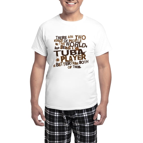 CafePress - Tuba Player Men's Light Pajamas - Men's Light Loose Fit Cotton Pajama Set