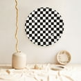 thumbnail image 5 of Daiia Black and White Checkerboard Printed Pattern Ceramic Plate Dinner Plates Bone China Decorative Plates with Display Stand Art Ceramic Ornaments for Wall Hanging Decoration-7in, 5 of 6