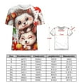 thumbnail image 2 of Autumn Hedgehogs Delight Womens Tops Women's Fashion Casual Short Sleeve Flower Print Round Neck Pullover Top Blouse, 2 of 7
