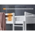thumbnail image 4 of Zimtown Solid Wood Twin-over-Twin Size Bunk Bed, White, 4 of 15