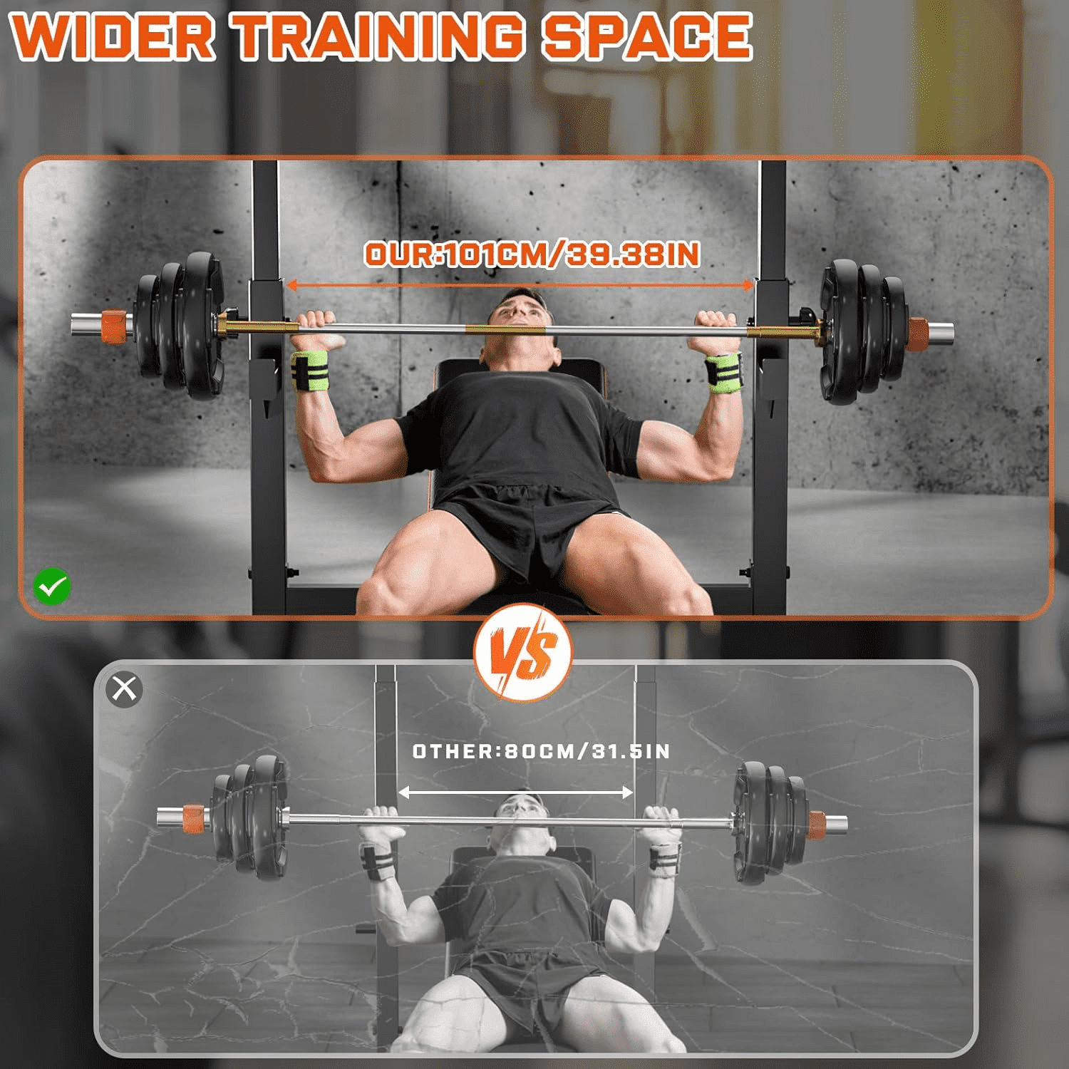 GIKPAL 770lbs 5-in-1 Adjustable Weight Bench ,Multi-Purpose Bench Press Olympic Workout Bench with Squat Rack for Home Gym Full Body Strength Training