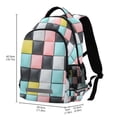 thumbnail image 2 of FORMRS Kids School Backpack Elementary Student Unisex Travel Bookbag with Reflective Stripes, Gray Checkered Pattern, 2 of 7