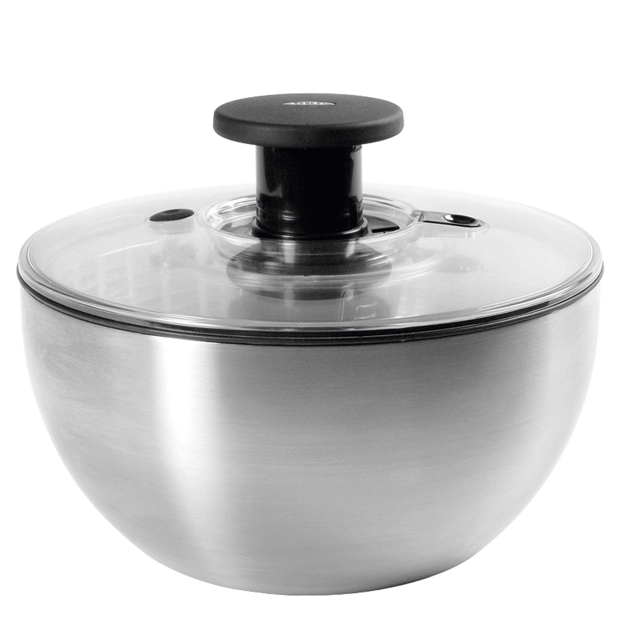 OXO Non Slip Steel Salad Spinner Bowl w/ Soft Push Pump Knob & Clear