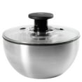 thumbnail image 1 of OXO Non Slip Steel Salad Spinner Bowl w/ Soft Push Pump Knob & Clear Locking Lid, 1 of 11