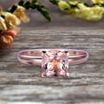 thumbnail image 6 of Startling Morganite Solitaire Engagement Ring On 10k Rose Gold 1 Carat Cushion Cut Heart Prong Promise Band Anniversary Gift, 6 of 7