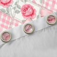 thumbnail image 4 of Manfei Patchwork Check Bowtie Blackout Curtains,Romantic Rose Floral Curtains Pack of 2 (42x84 Each), 4 of 6