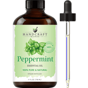 Handcraft Blends Peppermint Essential Oil - Huge 4 Fl Oz - 100% Pure and Natural - Premium Grade with Glass Dropper