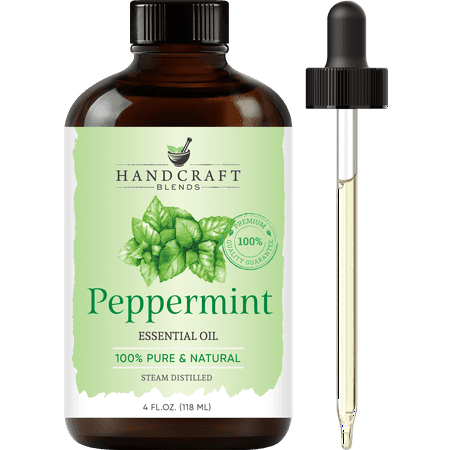 Handcraft Blends Peppermint Essential Oil - Huge 4 Fl Oz - 100% Pure and Natural - Premium Grade with Glass Dropper