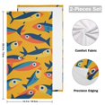 thumbnail image 4 of Yayeee Hand Towels for Bathroom Set of 2 Quick Dry Super Absorbent Soft Hand Shower Towels, 28" x 14", Yellow Sardines Pattern, 4 of 8