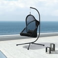 thumbnail image 2 of Furniture of America Sway UV-Resistant Foldable Patio Swing Chair with Stand, Black, 2 of 17