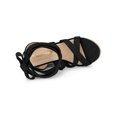 thumbnail image 4 of BLISSFUL STEP Women's Lace Up Wedge Heels Platform Strappy Espadrilles Sandals, 4 of 7