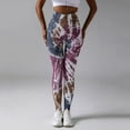 thumbnail image 5 of WREESH Women's Soft Yoga Leggings High Waist Butt Lifting Leggings Tie-Dye Workout Pants for Fitness Running Gym Sports Activities Gray, 5 of 5