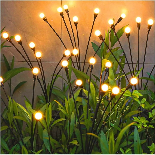 luces solares para jardín de 12 LED, luces solares para exteriores, luces solares decorativas para exteriores, impermeables IP65, blanco cálido
