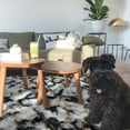 thumbnail image 7 of Cydiria Gray and Gold Shag Area Rug Abstract Lines Pattern Print Fluffy Carpet for Living Room, 4' x 6', 7 of 7