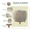 thumbnail image 5 of Helena Velvet Small Round Ottoman Beige N/A, 5 of 5