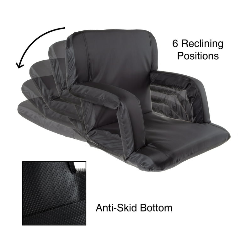 Wide Stadium Seat Chair with Padded Back Support (2-Pack)