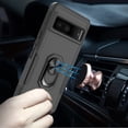 thumbnail image 3 of For Google Pixel 7 Pro Hybrid Tough Strong Dual Layer Hard PC TPU with Flat Magnetic Ring Stand Heavy-Duty Armor Design Cover ,Xpm Phone Case [ Black ], 3 of 7