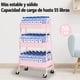 thumbnail image 5 of Carrito de Almacenamiento de Metal, 3 Niveles de Almacenaje, Carrito Organizador de Maquillaje con 4 Ganchos y 3 Pequeñas Cestas Colgantes para Oficina, Baño, Salón Cocina, 5 of 24