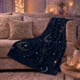 thumbnail image 6 of Crescent Moons Constellations and Golden Stars, Mystical Celestial Night Pattern for Stargazers, Birthday Gift, Soft Flannel Blanket for Bedroom, Starry Home Decor, 6 of 9